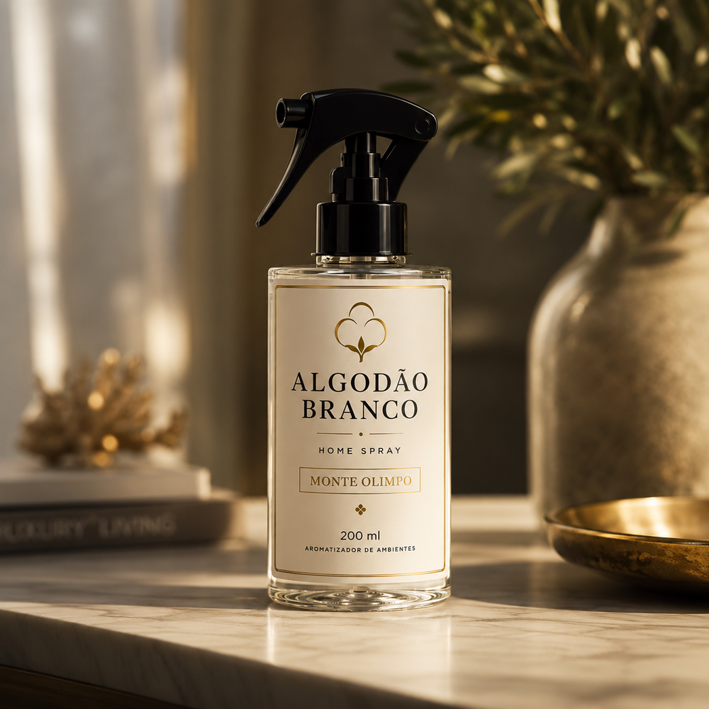 Home Spray Monte Olimpo em um ambiente com luz acolhedora